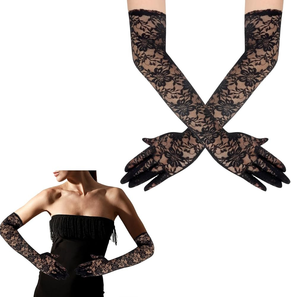 Lace Gloves for Women Long Lace Gloves Elbow Length Gloves Opera Gloves Tea Gloves for Women Girl... | Amazon (US)