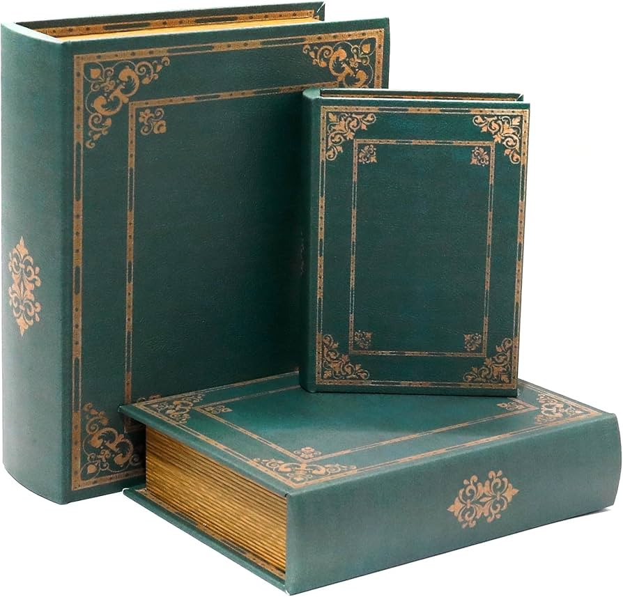Jolitac Wooden Decorative Book Boxes 3-Pack - Vintage Style Secret Storage Boxes Handcrafted Wood... | Amazon (US)