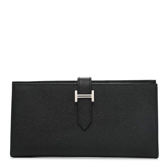 HERMES Epsom Bearn Gusset Wallet Black | FASHIONPHILE | Fashionphile