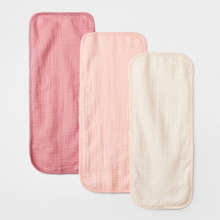 Baby 3pk Muslin Burp Cloth - Cloud Island™ Pink | Target