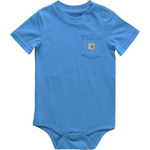Carhartt Baby Short-Sleeve Pocket Bodysuit, French Blue, 24M | Amazon (US)