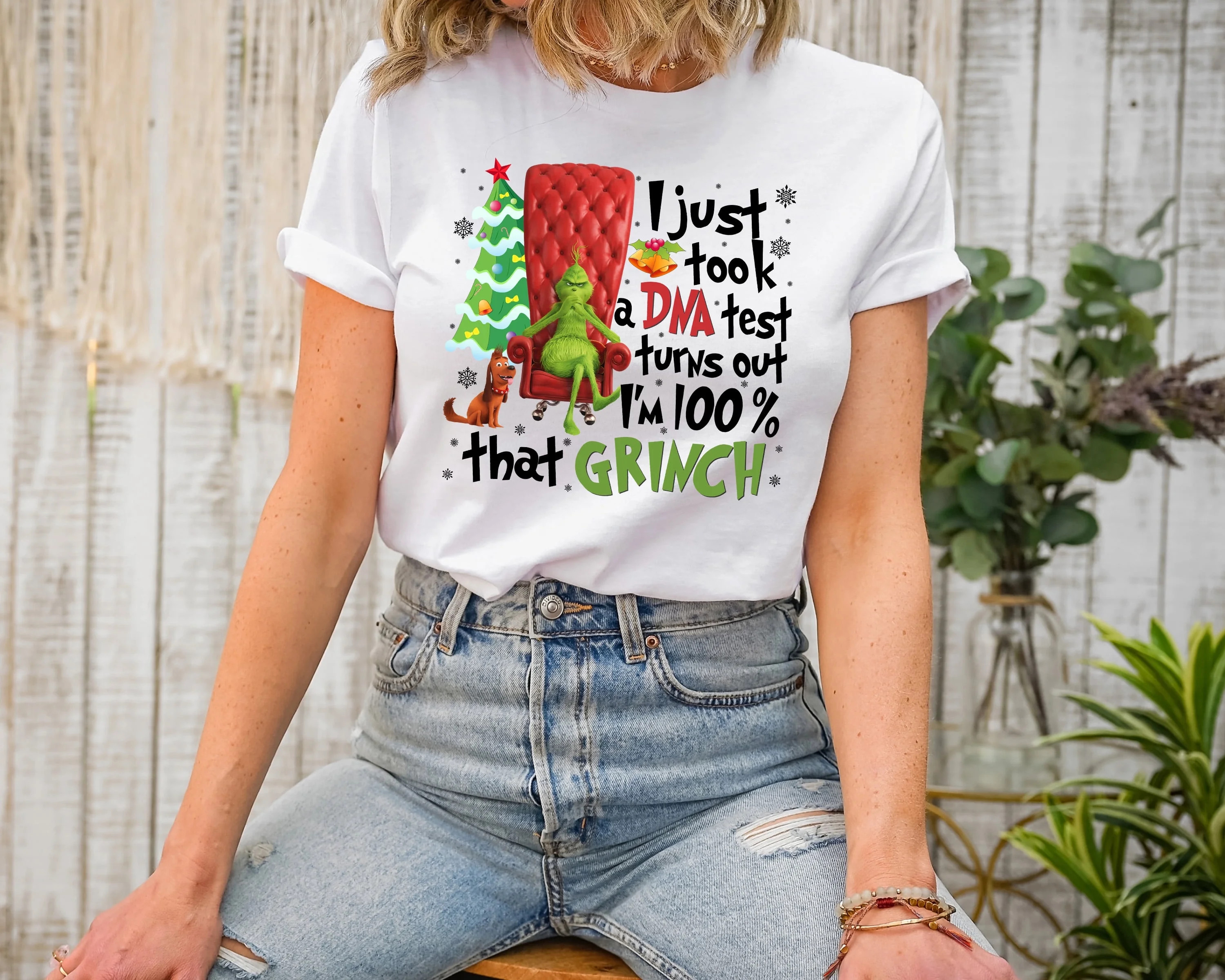 Moonlight Apparel Women's Christmas Grinch Graphic T-Shirt Funny Holiday Tee Casual Cotton Short ... | Walmart (US)