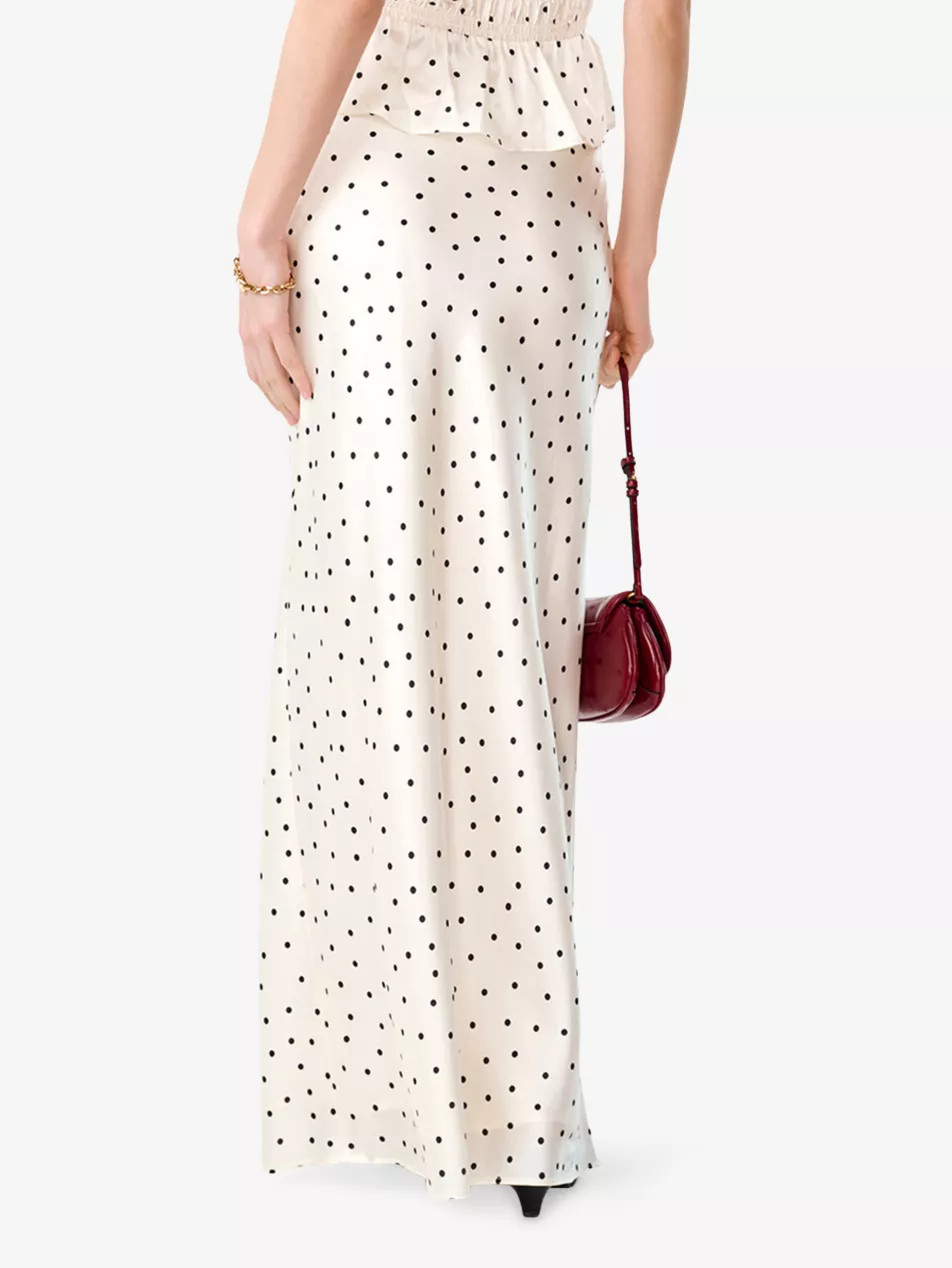 Monty Polka Dot Satin Maxi Skirt | Selfridges