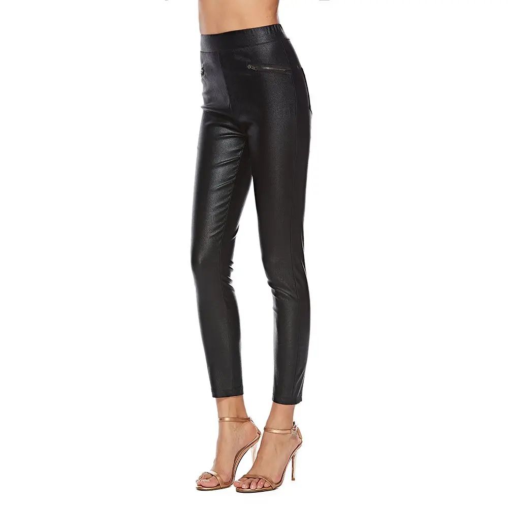 Women'S Autumn and Winter European and American Leather Pants Tight Stretch Pant | Rosegal US