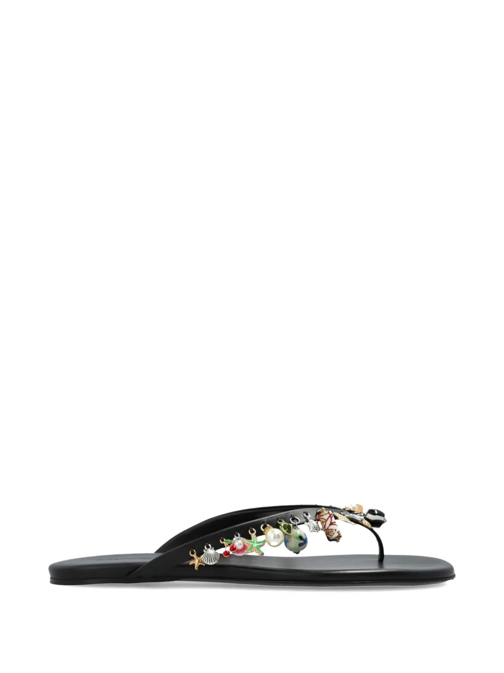 Christopher Esber Memento charm-embellished Leather flip-flops | Black | FARFETCH | Farfetch Global