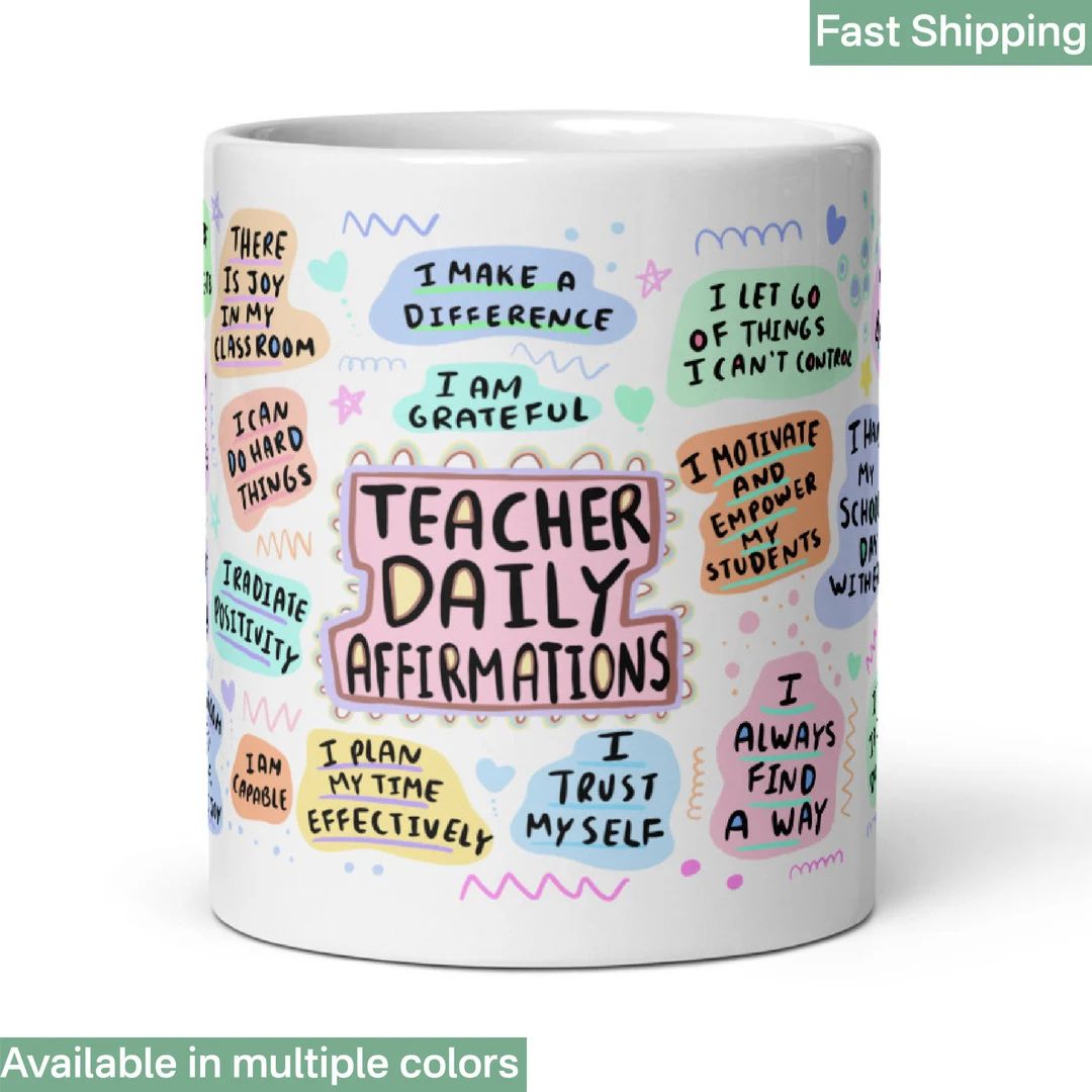 Teacher Daily Affirmations Coffee Mug Positive Affirmations - Etsy | Etsy (US)