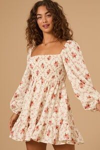 Eden Floral Mini Dress in Ivory & Rose | Altar'd State | Altar'd State