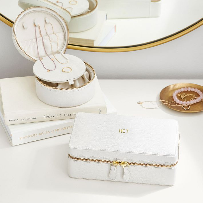 Elliot Leather Rectangle Travel Jewelry Case | Pottery Barn Teen