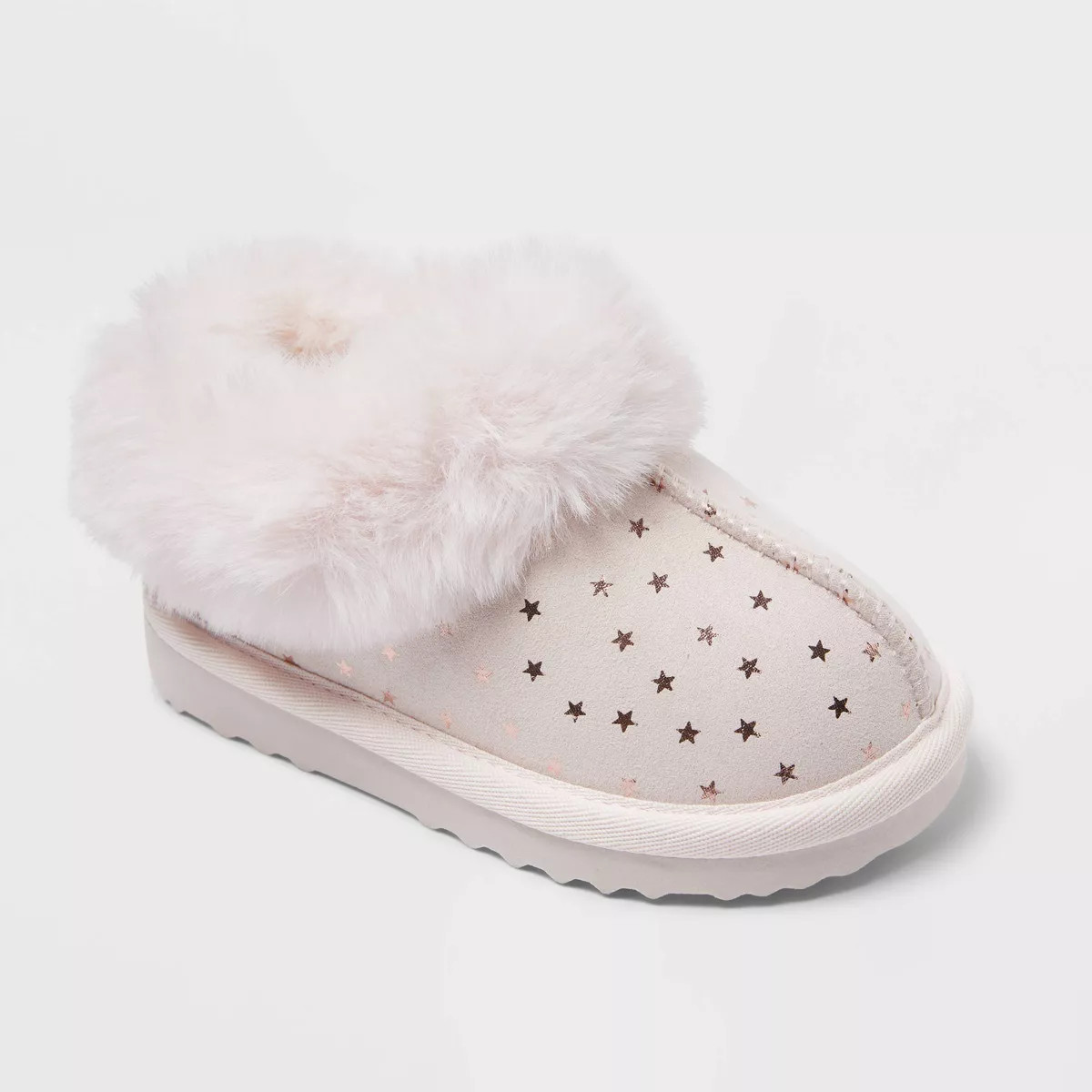 Shop all Cat & JackToddler Piper Faux Fur Cuff Scuff Slippers - Cat & Jack™ Pink Stars 124.7 ou... | Target