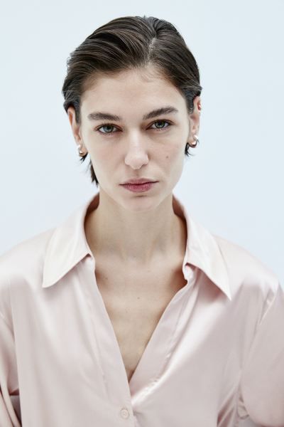 V-neck Blouse - Powder pink - Ladies | H&M US | H&M (US + CA)