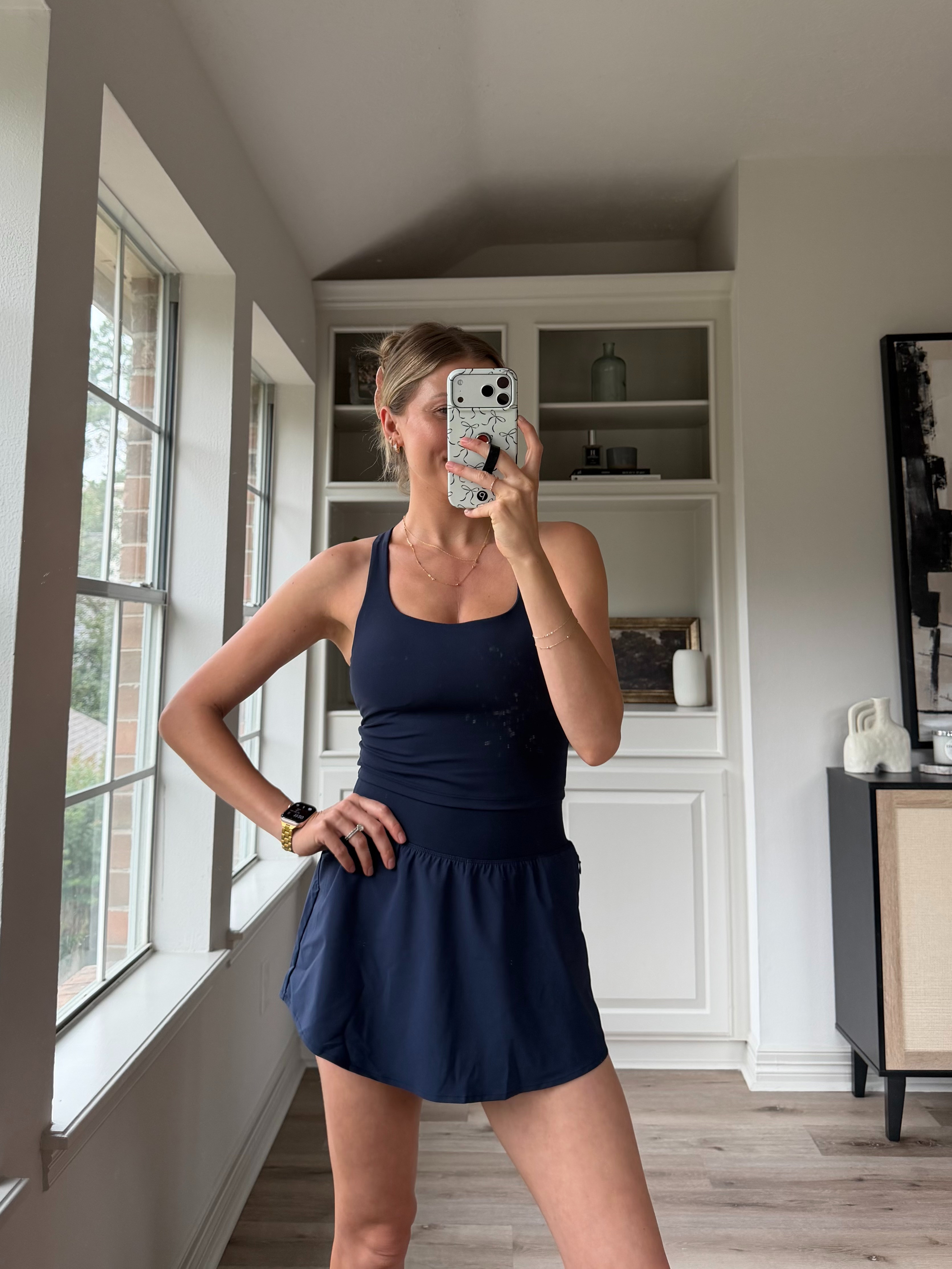 Matching set, with the cutes skort! Has built in shorts, and shorts in the back! Wearing S in both 

 #LTKootd #LTKActive #LTKTall