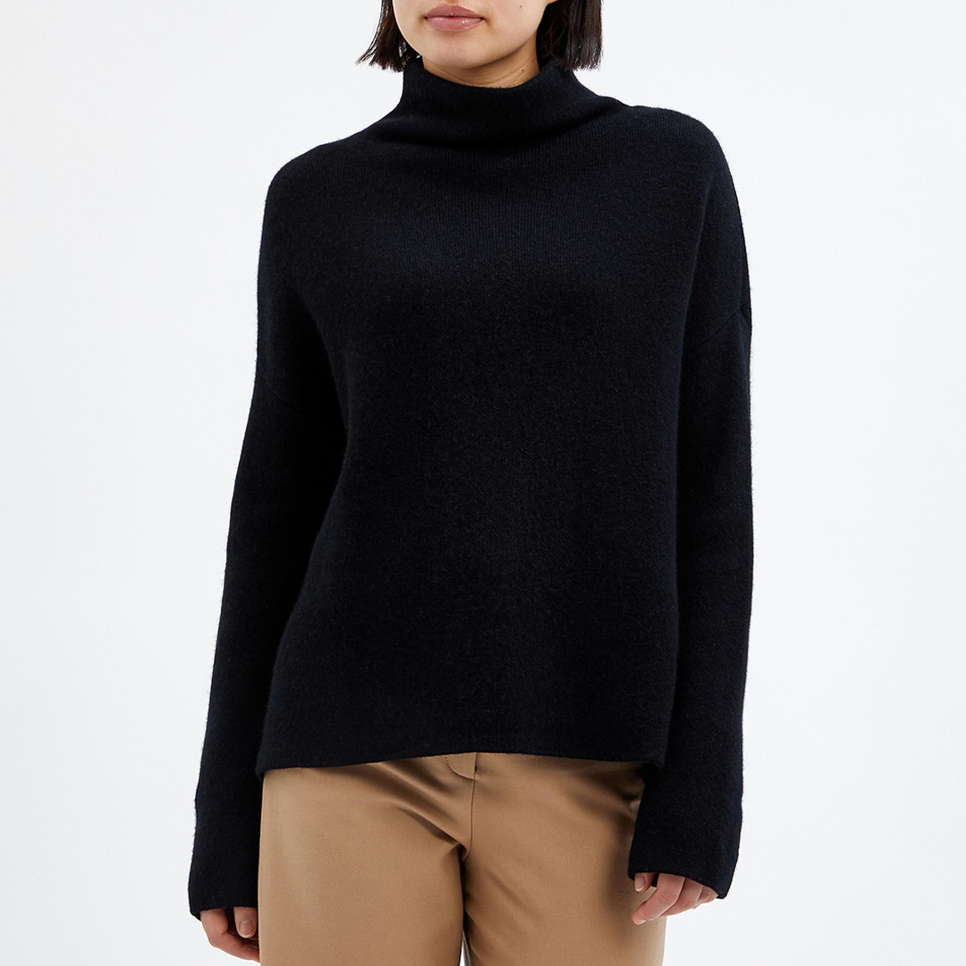 Black Cashmere Blend Step Hem Jumper | BrandAlley