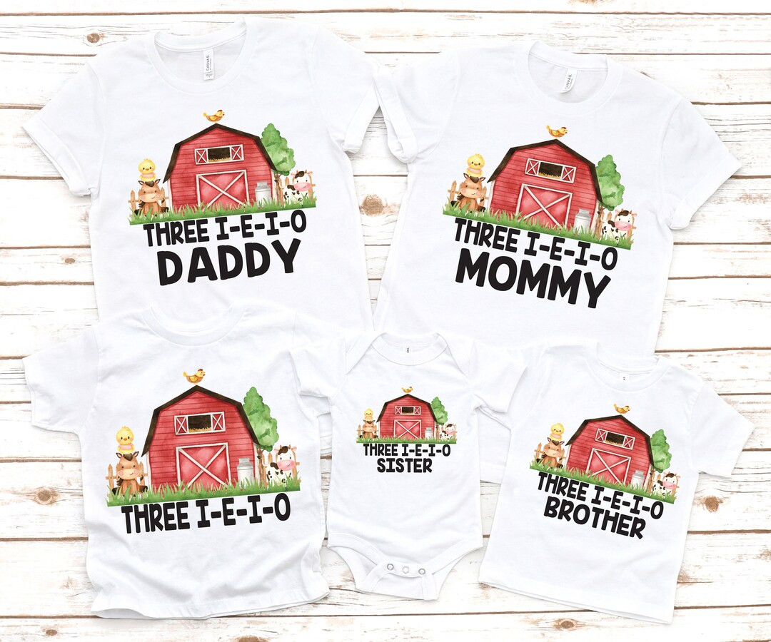 Three i-e-i-o birthday, Third birthday farm shirt,  boy farm birthday party , boy 3rd birthday, b... | Etsy (US)