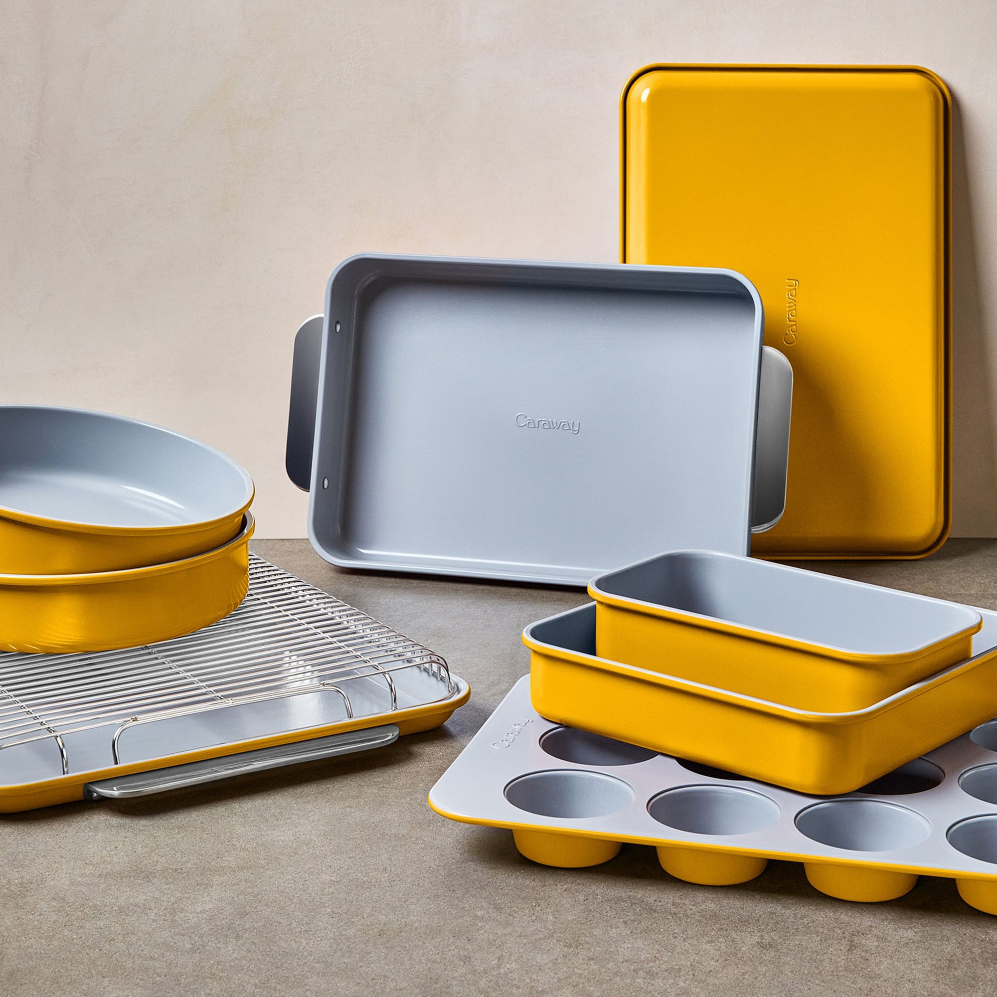 11 Piece Bakeware Set In Marigold | Non-Stick, Non-Toxic, Easy To Clean, Scratch Resistant Ceramic Bakeware | Oven Safe & Durable | Caraway | Caraway