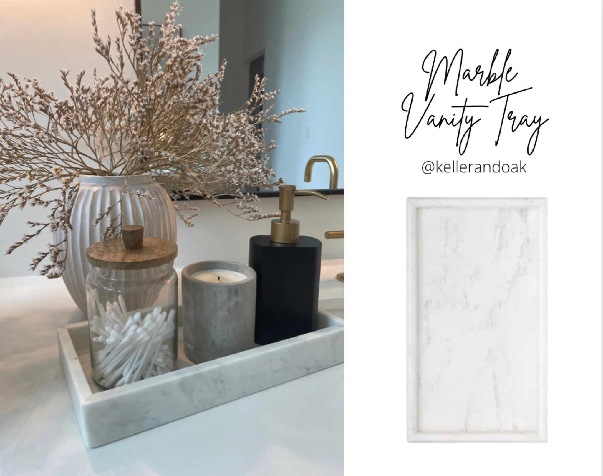 Marble vanity tray. Bathroom accessories. Marble tray. Neutral bathroom. Spring refresh. Spring bathroom decor. 

#kellerandoak #marbletray #amazonhome #amazonmusthaves 