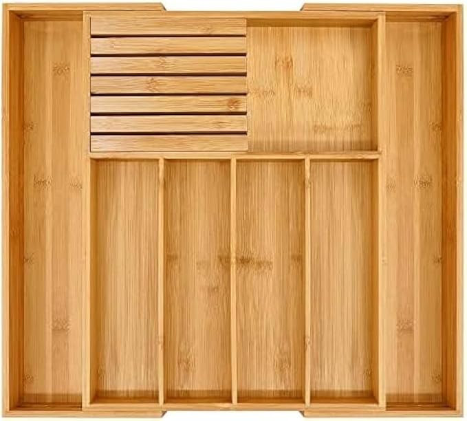 NEW Supplier: Bamboo Wood Drawer Organizer, Silverware Drawer Organizer, Kitchen Drawer Organizer... | Amazon (US)