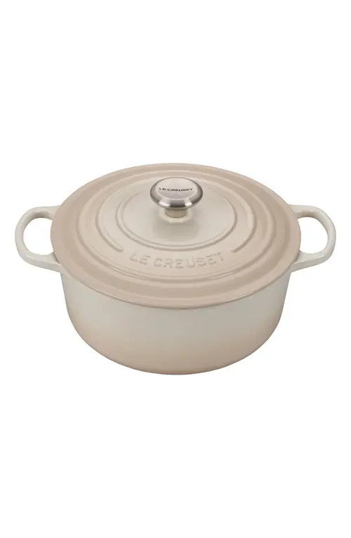 Le Creuset Signature 5 1/2 Quart Round Enamel Cast Iron French/Dutch Oven in Meringue at Nordstrom | Nordstrom