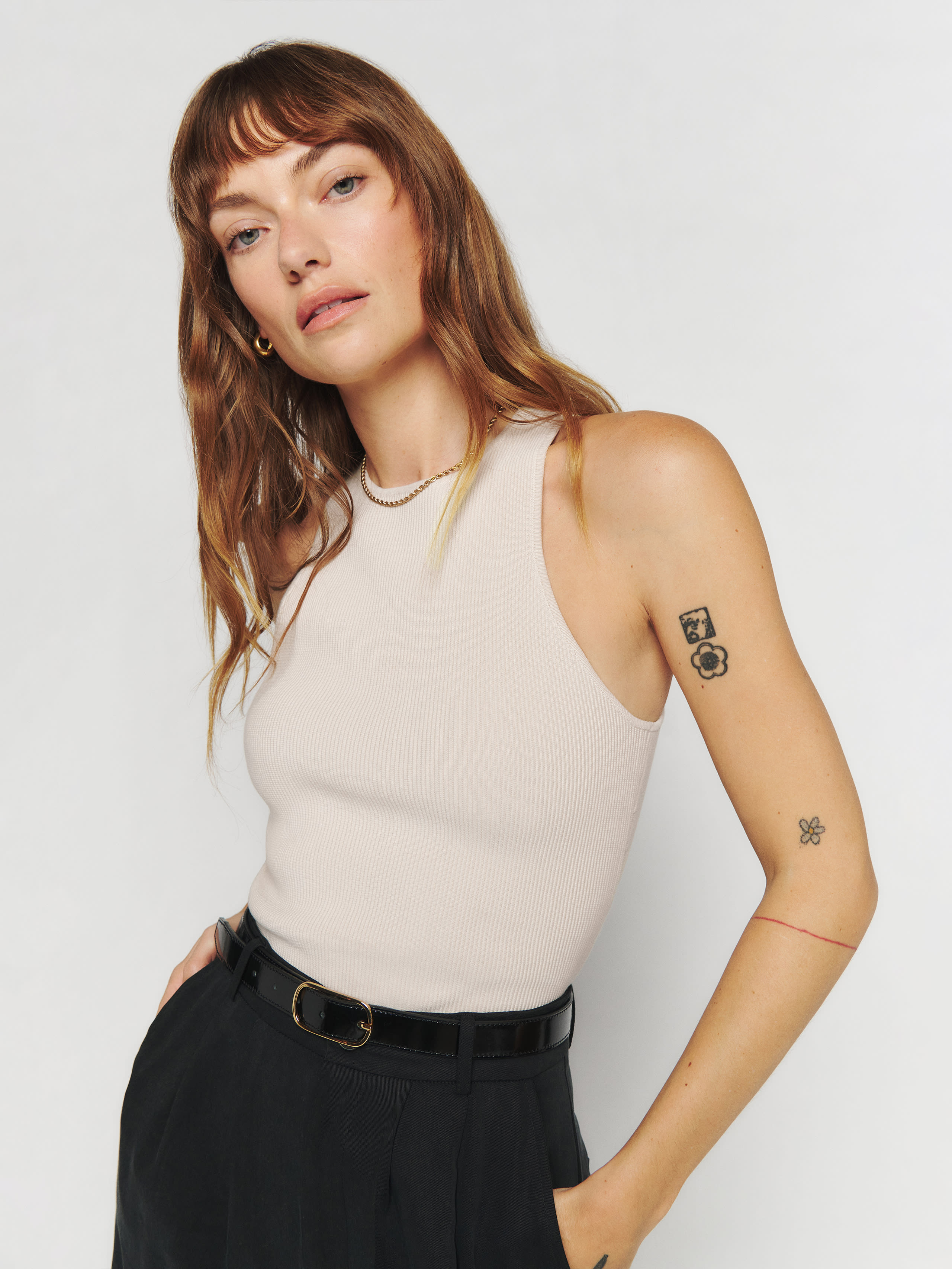 Hudson Ribbed Sweater Tank | Reformation (Global)