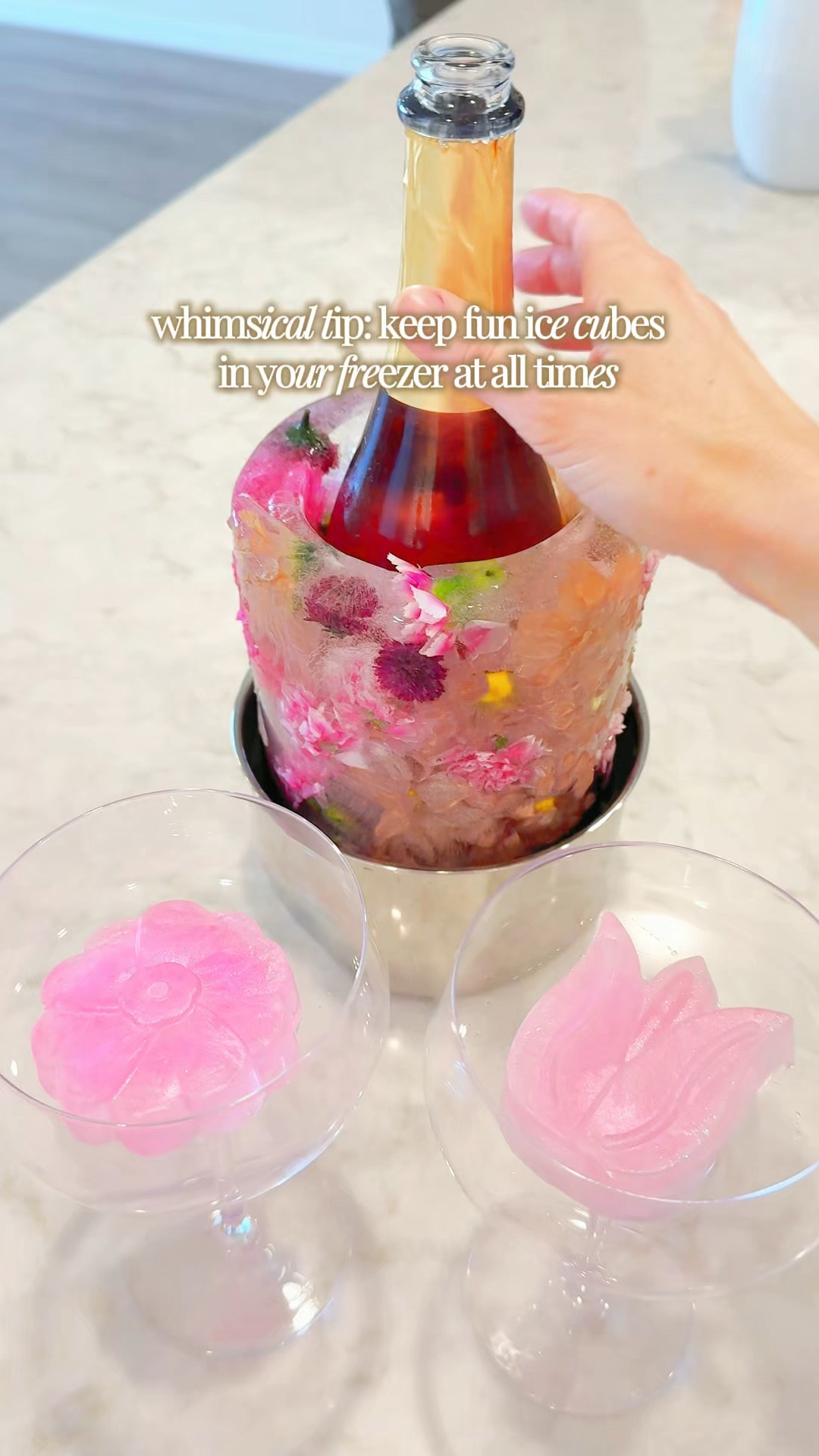 Floral ice cubes in coupe cups and ice bucket 🧊🥂🌸


#LTKHome