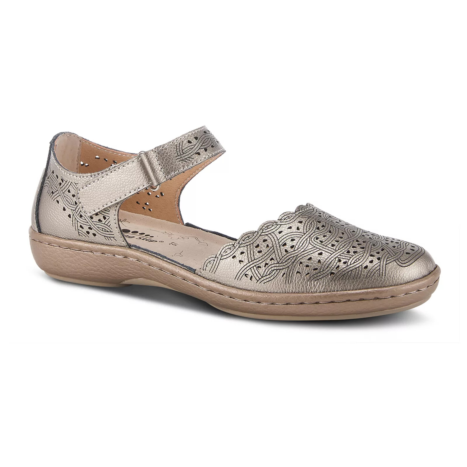 Spring Step Sabriye Women's Leather Mary Jane Shoes, Size: 39, Silver | Kohl's
