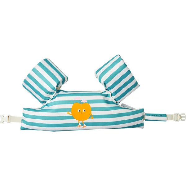 Floatie Jacket: 3-6Y - Poppy the Peach, Green Stripe | Maisonette