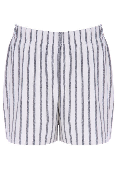 Womens Cream & Blue Stripe Textured Jersey Shorts | Peacocks
