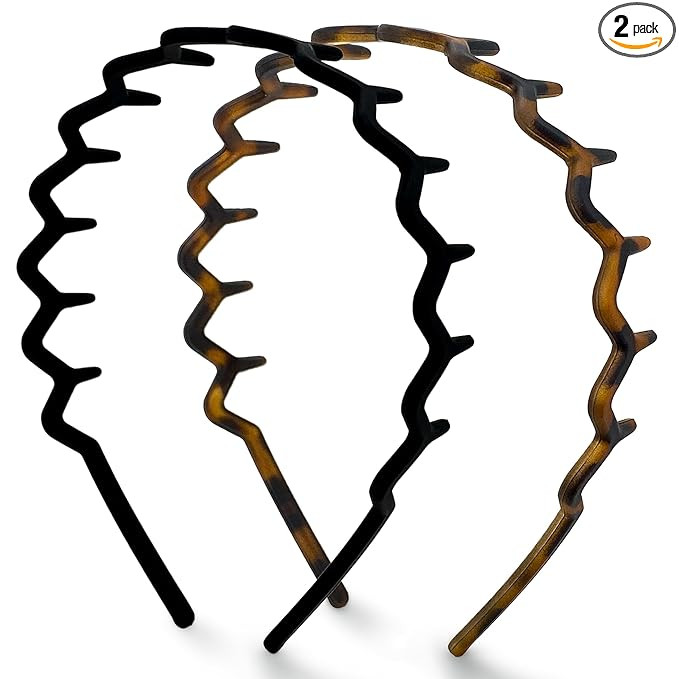 Kitsch Zig Zag Headbands for Women Non Slip – Fashion Accessories for Slicked Back Styles - Com... | Amazon (US)