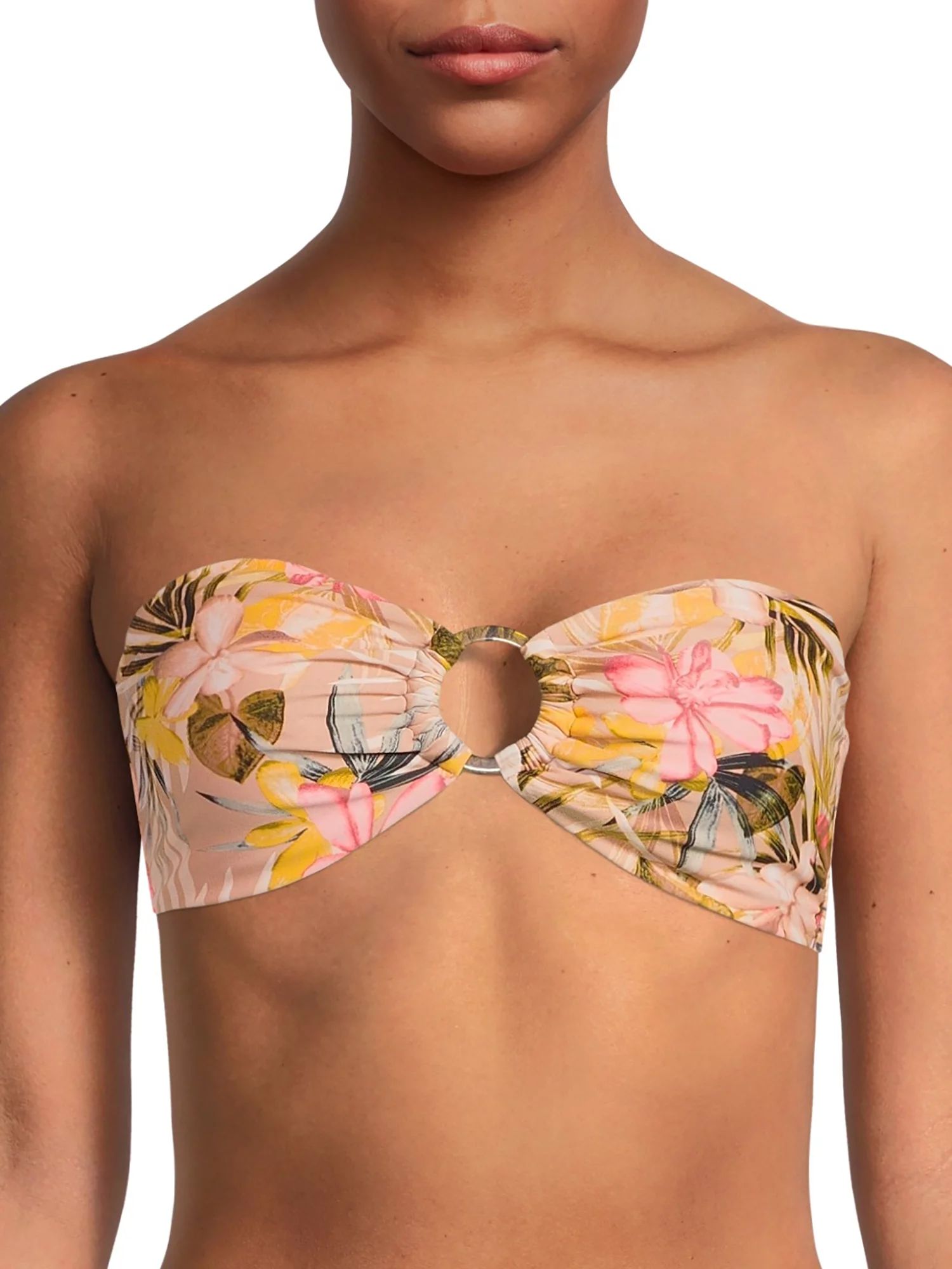 Time and Tru Women’s Tortoise Ring Bandeau Swimsuit Top | Walmart (US)