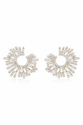 Opulent Stardust Earrings - Emerald Crystal with 18k Gold Plating / One Size | Ettika