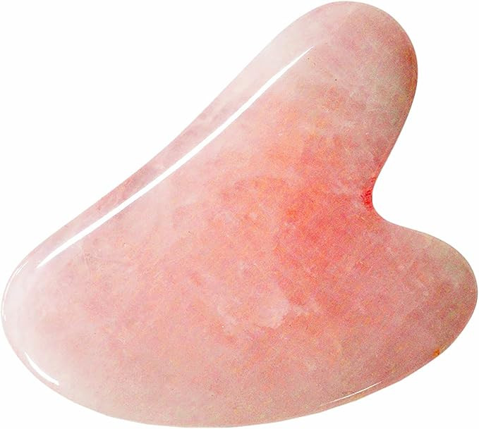 Rena Chris Rose Quartz Gua Sha, Natural Jade Gua Sha Facial Tools for SPA Acupuncture, Pink Gua S... | Amazon (US)