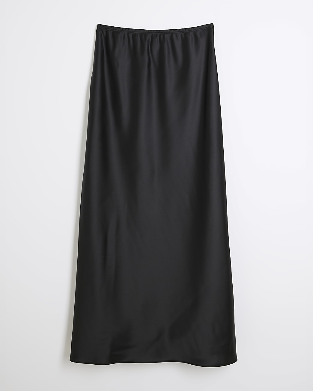 Black Satin Midi Skirt | River Island UK & IE