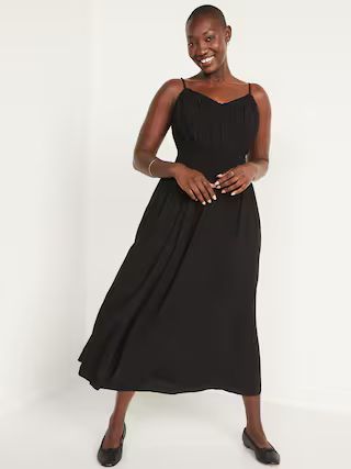 Smocked-Waist Fit & Flare Cami Midi Dress for Women | Old Navy (US)