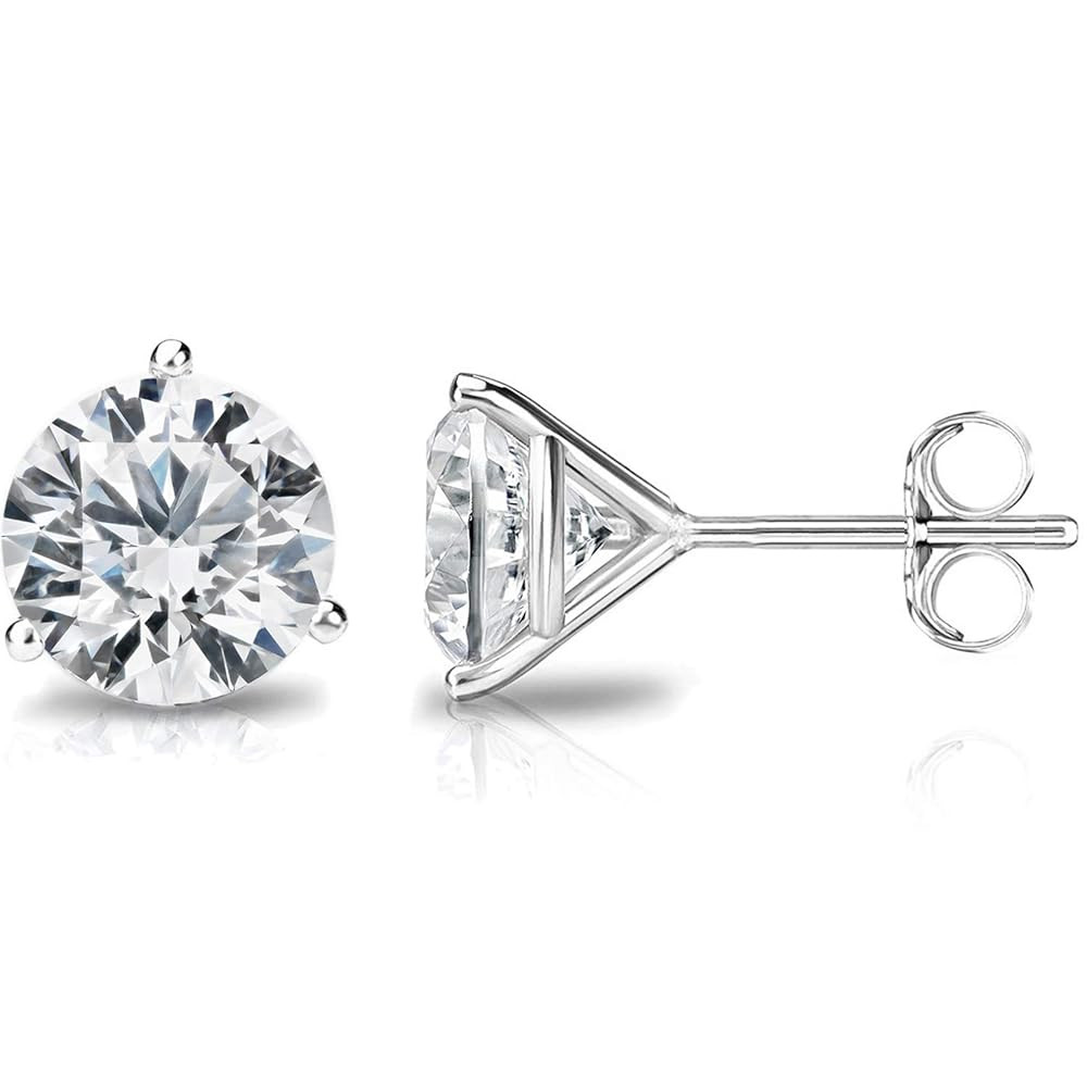 PAVOI 14K Gold Plated Sterling Silver Cubic Zirconia Stud Earrings for Women | Simulated Diamond ... | Amazon (US)