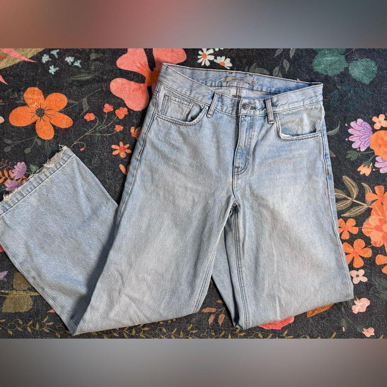Hudson Jeans Women's Low rise Distressed Jeans - Blue/White - 27 | Depop US