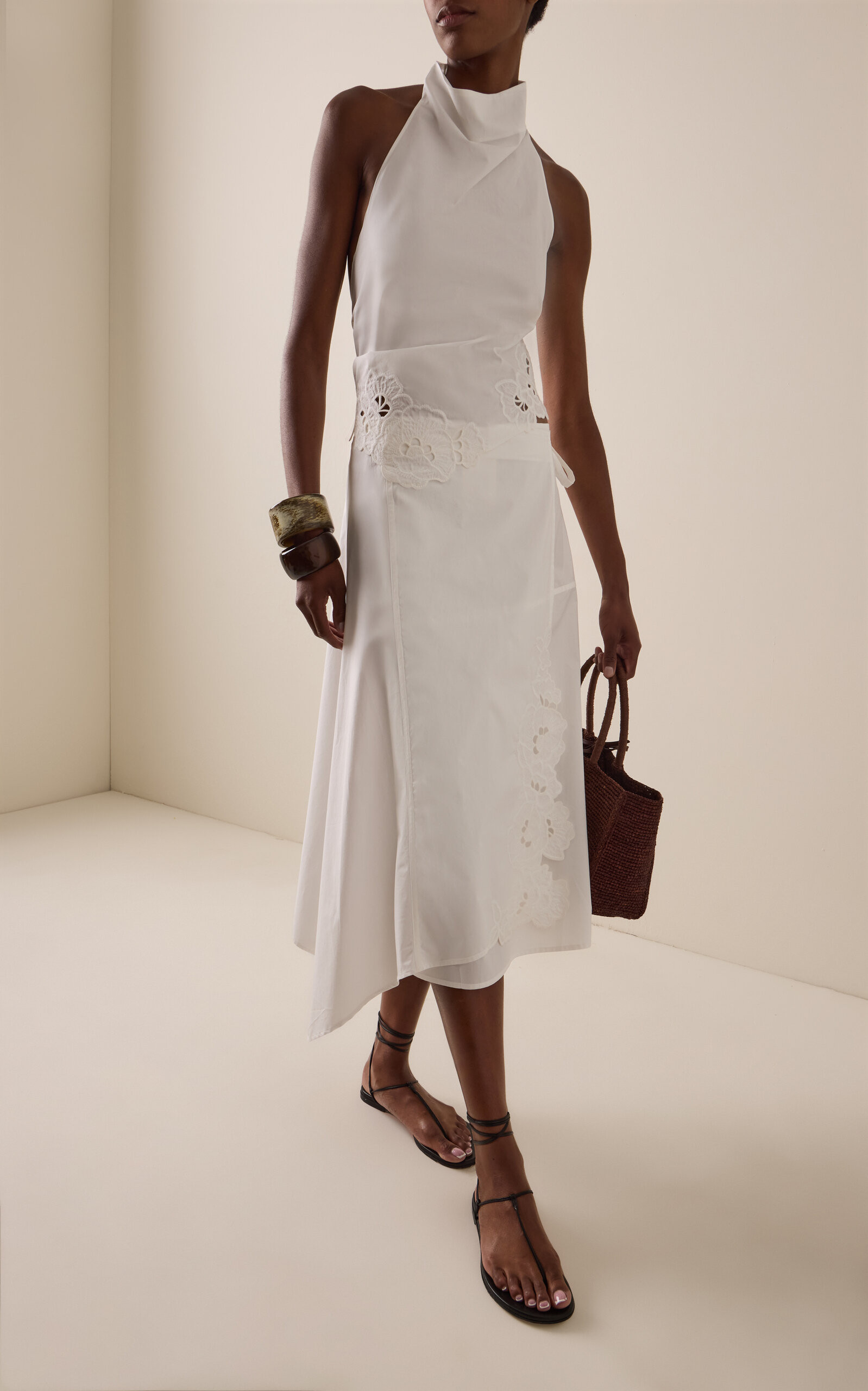 Klara Lace-Trimmed Satin Midi Skirt | Moda Operandi (Global)