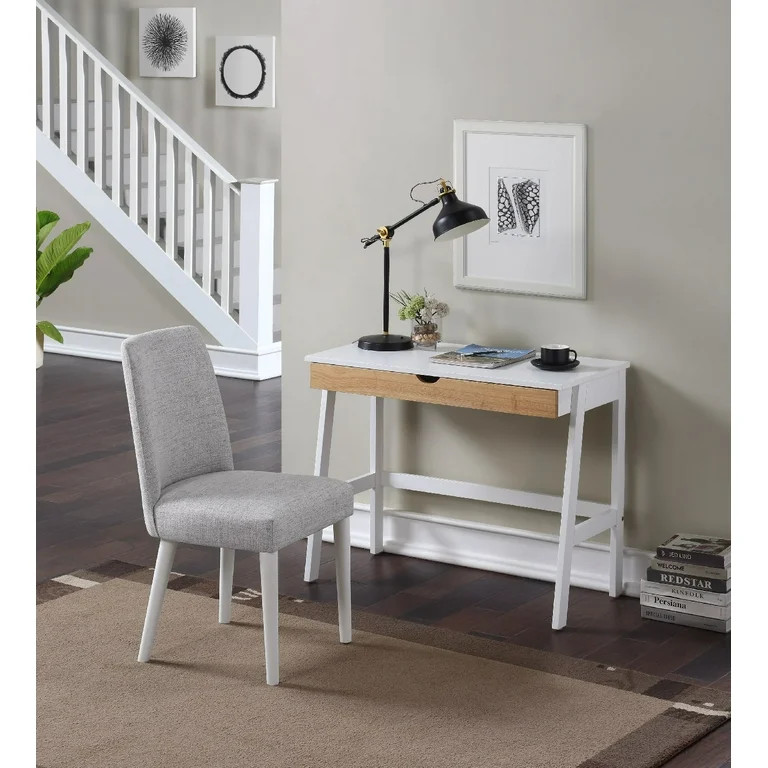 Modern White Vanity Desk, Office Desk with Spacious Tabletop and Big Drawer, Multi-fucntional Wri... | Walmart (US)