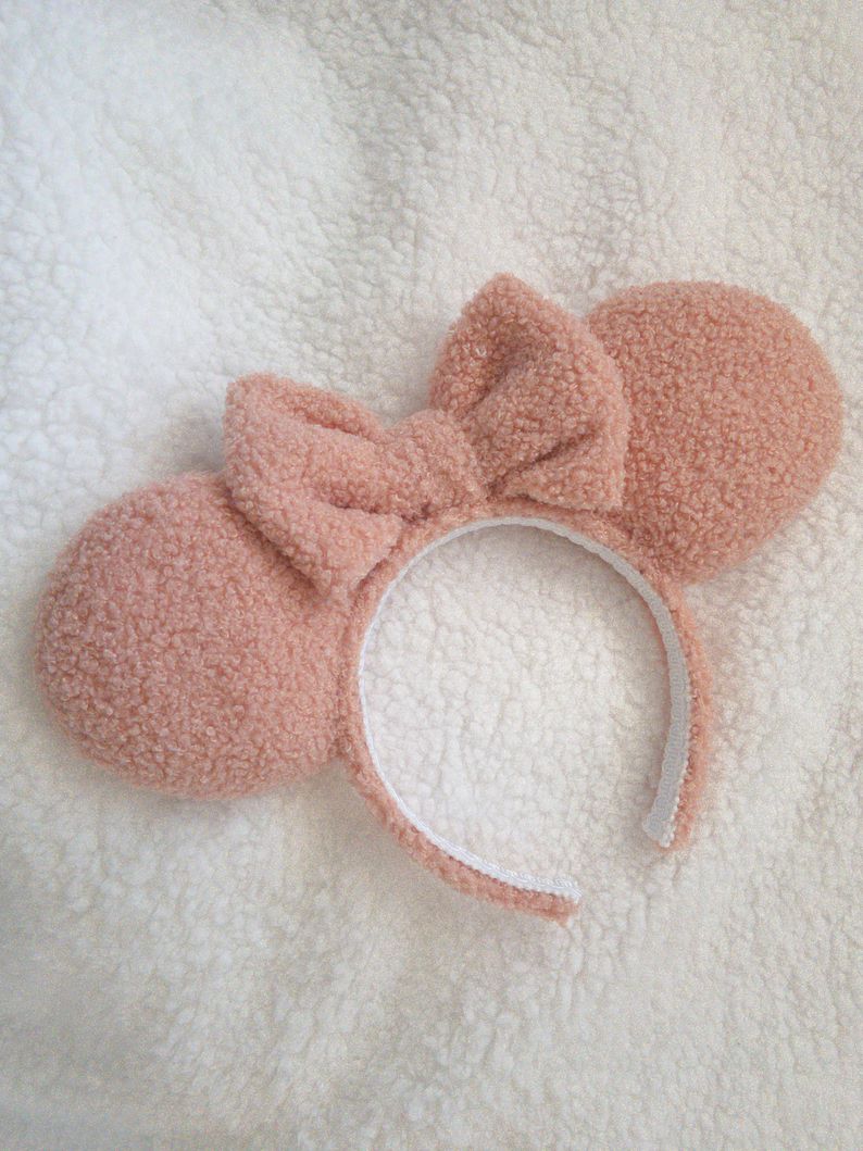 Fuzzy Pink Sherpa Teddy Bear Mouse Ears | Etsy | Etsy (US)