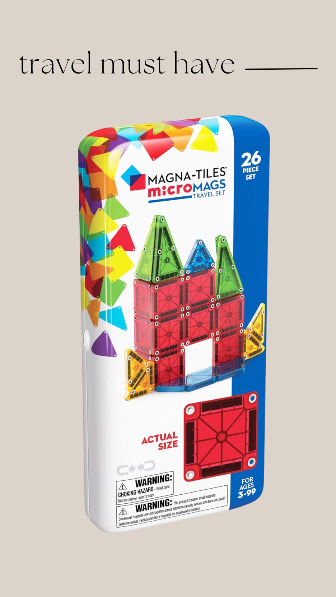 A travel must have for the kids! Mini magna-tiles. So perfect for on a plane, at a restaurant and more! 

#LTKTravel #LTKFamily #LTKKids
