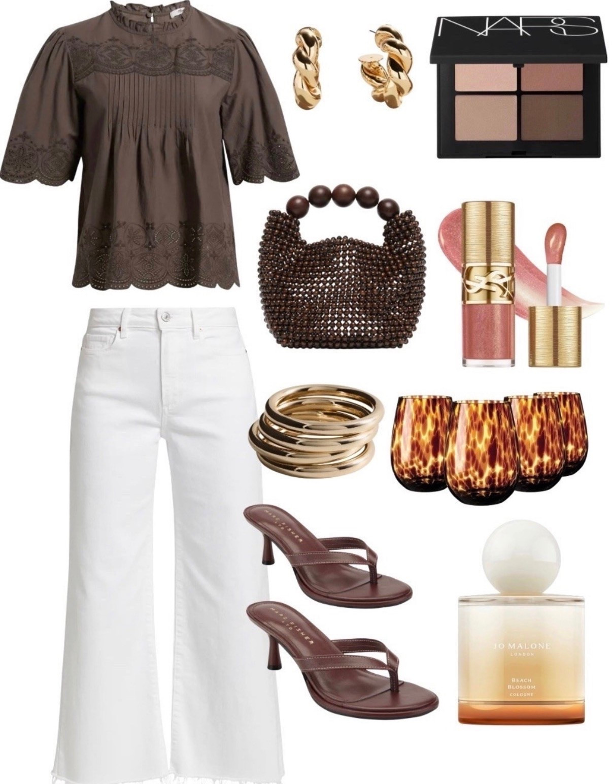 Styling white jeans 
Spring outfit 
Vacation outfit 
Brown sandals
Tortoise shell glasses

#LTKSeasonal #LTKdayinmylife