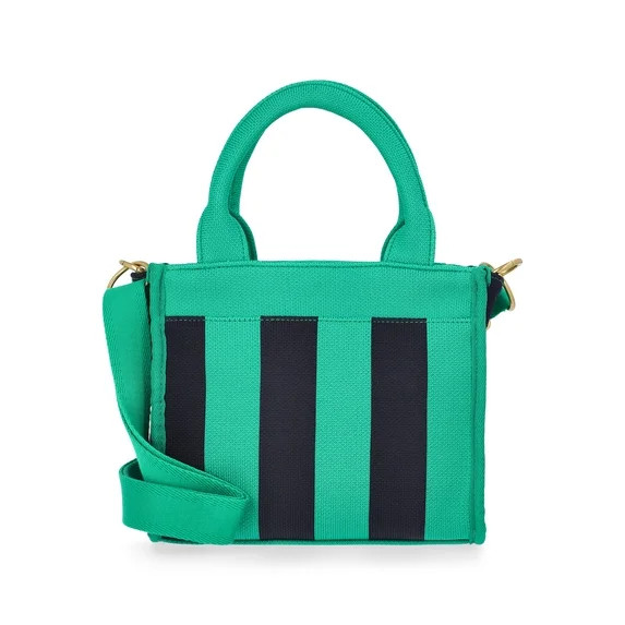 Free Assembly Women's Mini Satchel Handbag, Green/Navy | Walmart (US)