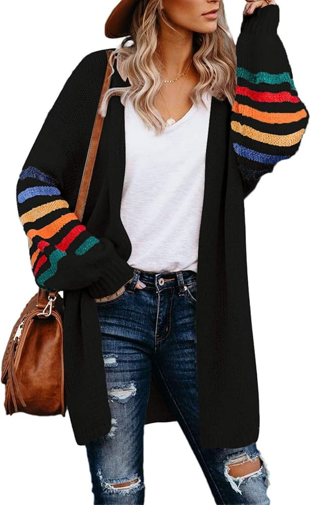 Asvivid Womens Soft Open Front Fuzzy Cardigans Oversized Loose Fit Popcorn Long Sweater Coat Outw... | Amazon (US)