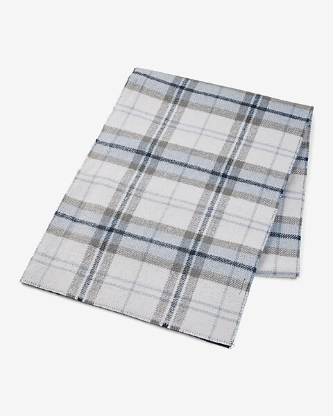 Navy Plaid Reversible Scarf | Express