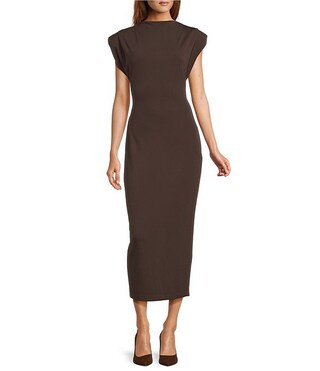 Antonio Melani Harper Matte Jersey Mock Neck Dropped Cap Sleeve Midi Sheath Dress | Dillard's | Dillard's