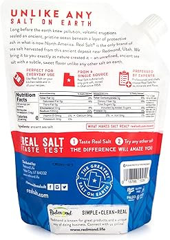 REDMOND Real Sea Salt - Natural Unrefined Gluten Free Fine, 26 Ounce Pouch (1 Pack) | Amazon (US)