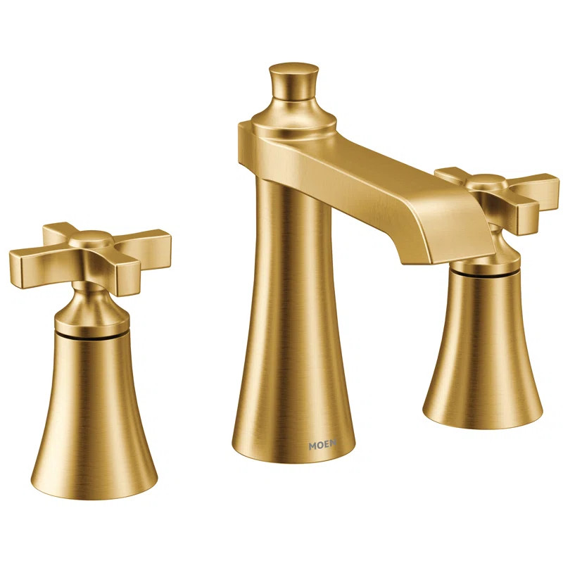 TS6985BG Moen Flara Cross-Handle Widespread Bathroom Faucet Trim Kit, Valve Required | Wayfair North America