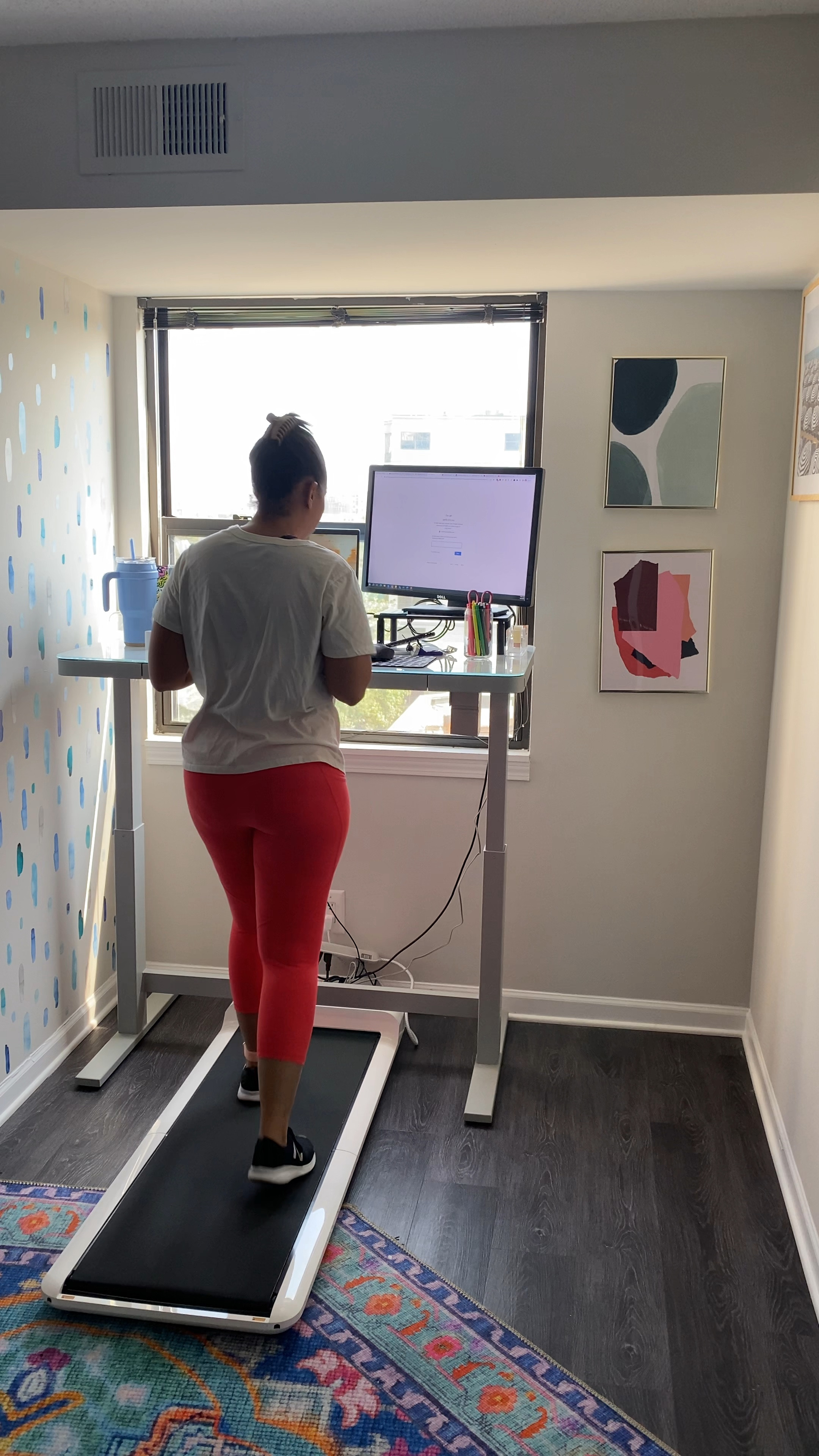 Getting my steps in during WFH with my height adjustable desk and my walking pad. This under desk treadmill helps me incorporate movement into the work day.


#LTKsalealert #LTKfit #LTKunder50