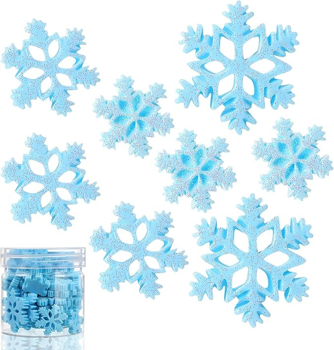 WILLBOND 50 Pcs Mini Snowflake for Craft Tiny Resin Snowflake Buttons Little Christmas Plastic Sn... | Amazon (US)