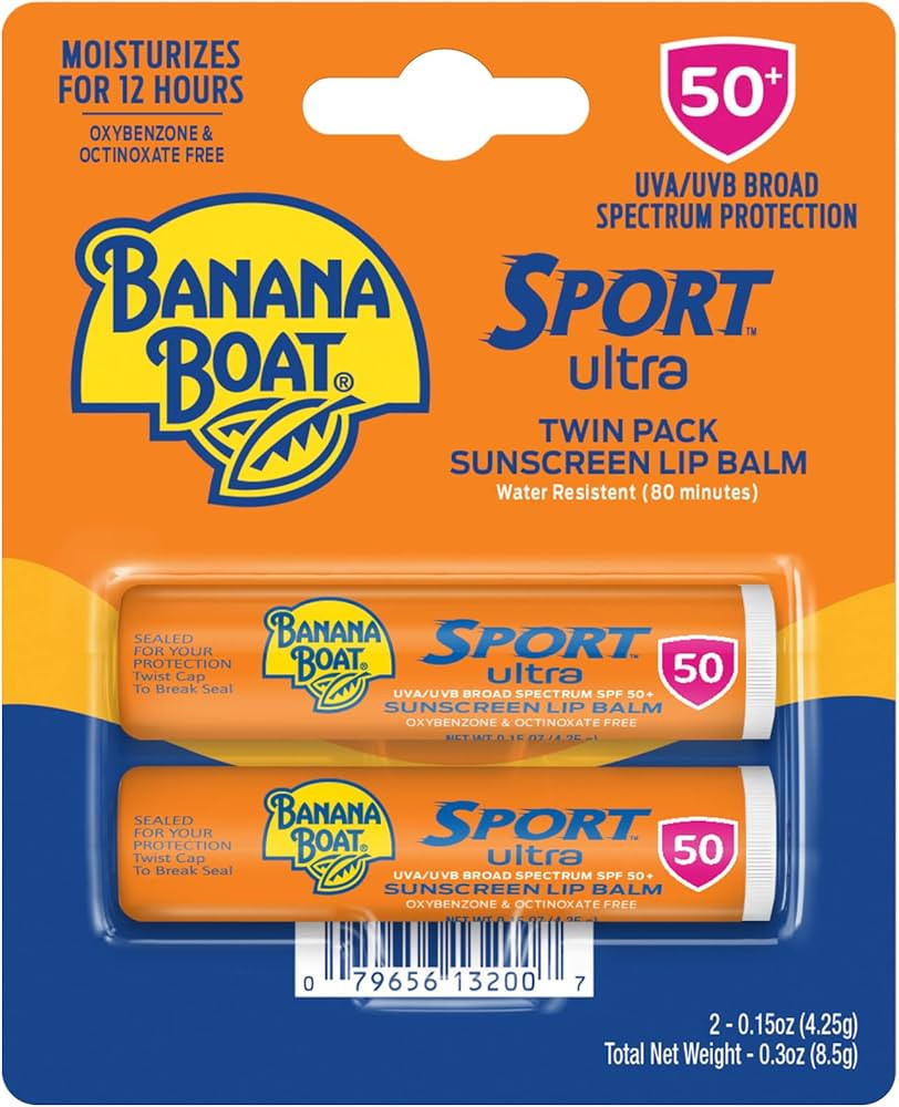 Banana Boat Sport Ultra SPF 50 Lip Sunscreen Twin Pack SPF Lip Balm Pack, Banana Boat Lip Balm SP... | Amazon (US)