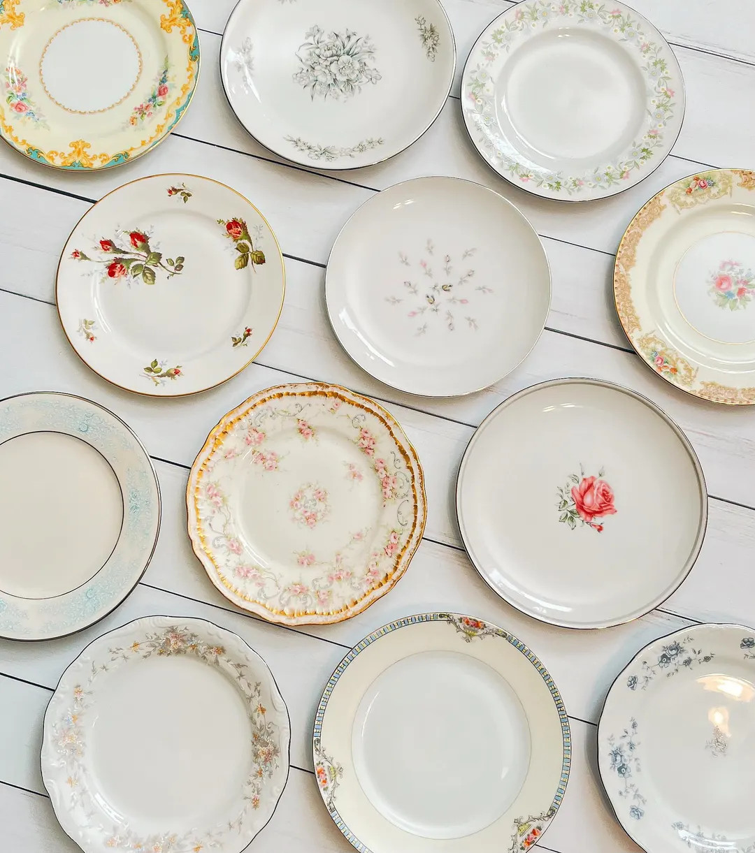 Mismatched Vintage China Bread & Butter Plates - Etsy | Etsy (US)