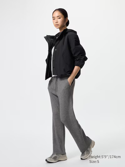 Washable Knit Ribbed Trousers | UNIQLO (UK)